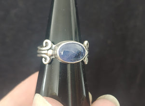 Blue Tanzanite Renaissance Style Silver Ring