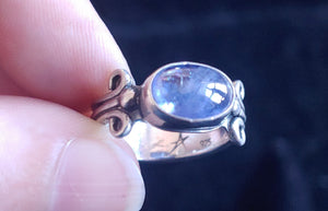 Blue Tanzanite Renaissance Style Silver Ring