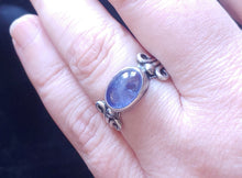 Load image into Gallery viewer, Blue Tanzanite Renaissance Style Silver Ring