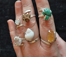 Load image into Gallery viewer, Adjustable sterling silver ring, prong set stone.