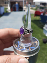 Load image into Gallery viewer, Silver braid Amethyst ring