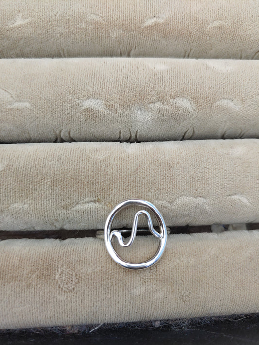 Mountain heartbeat ring