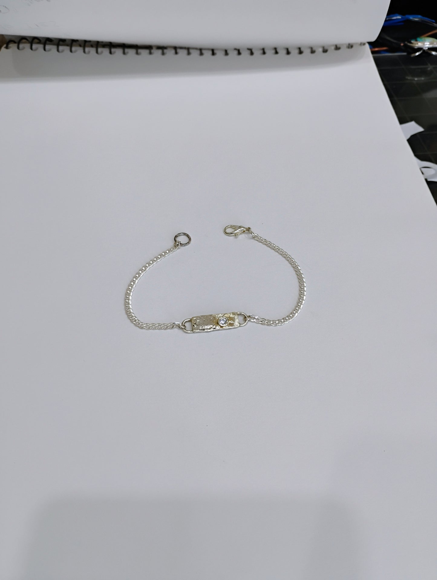 Hammered sterling bracelet