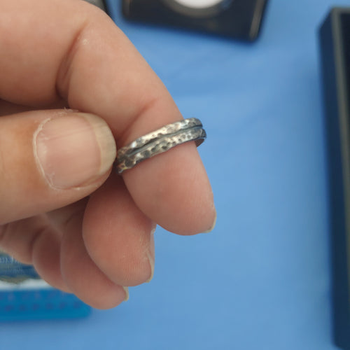 Small Hammered Sterling Silver ring