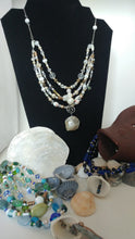 Load image into Gallery viewer, Blue Beaded Mermaid Necklace