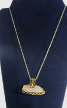 Load image into Gallery viewer, Sweetwater Agate Brass and Bronze Woven wrapped pendant