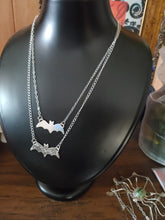 Load image into Gallery viewer, Batty Bat Necklace Textured Sterling Silver