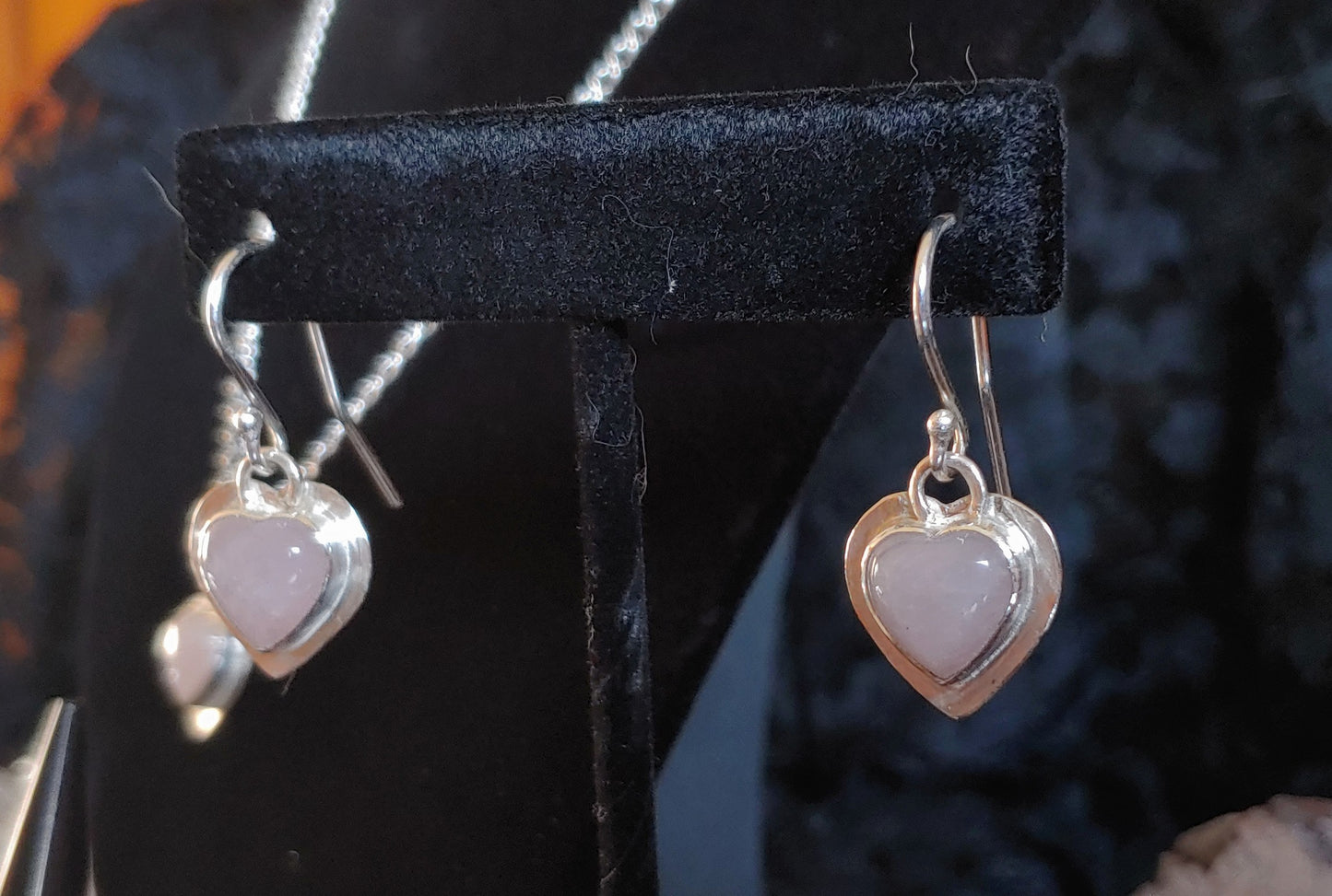 Rose-quartz dangle earrings