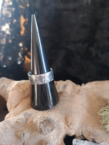 Large Hammered silver ring