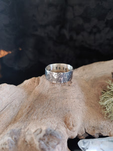 Large Hammered silver ring