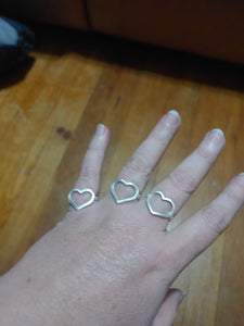 Heart shaped silver ring