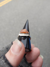 Load image into Gallery viewer, Adjustable sterling silver ring, prong set stone.
