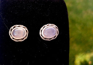 Rose Quartz post earrings
