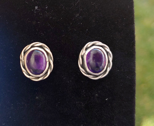 Amethyst post earrings