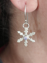 Load image into Gallery viewer, Small snowflake earrings
