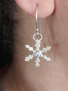 Small snowflake earrings