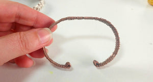 Woven copper cuff bracelet - "Keep Going"
