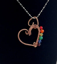 Load image into Gallery viewer, Rainbow Copper Heart Pendant