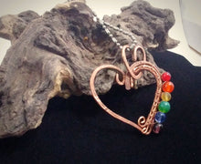 Load image into Gallery viewer, Rainbow Copper Heart Pendant